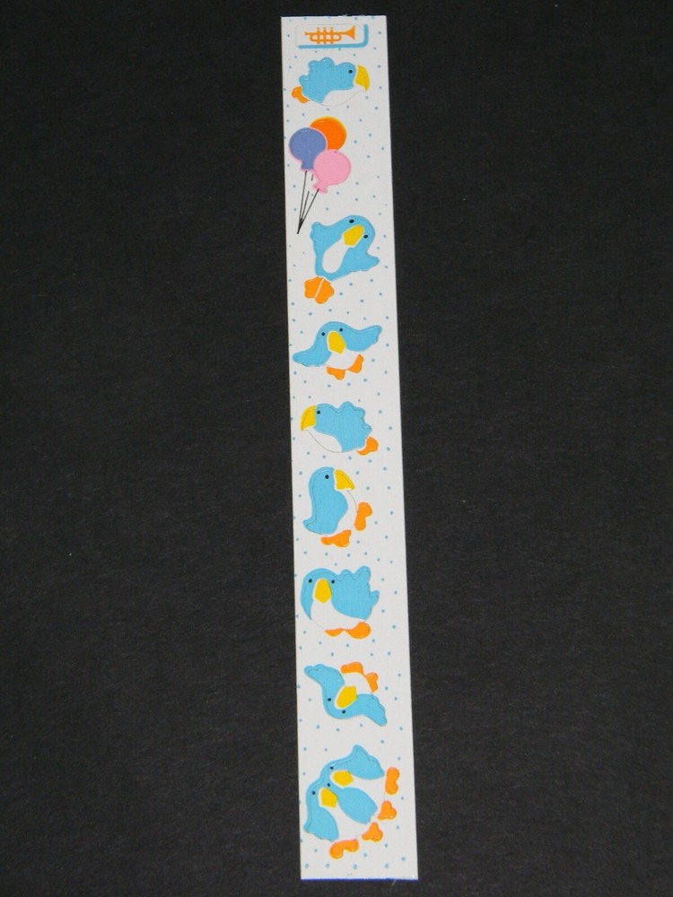 Vintage Toots 1982 BLUEBIRDS Sticker Strip by Cardesign #MUS 138 Blue Bird