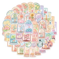 50pcs Jar Stickers, Mason Drink Tube Coffee popsicle, Waterproof, 148