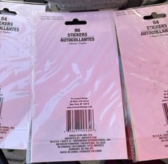168 Rainbow & 96 Heart Stickers 4 Sheets Per Pack~3 NOS Sealed Packs