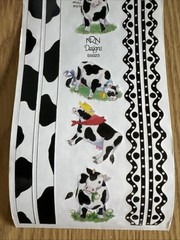 NRN Designs Cow Border Scrapbook Sticker ROLL, Cow Stickers Moo Farm