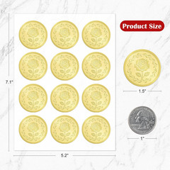 Rose Gold Embossed Envelope Stickers – Rose Was Seal, Gold Foil Stickers for Wed