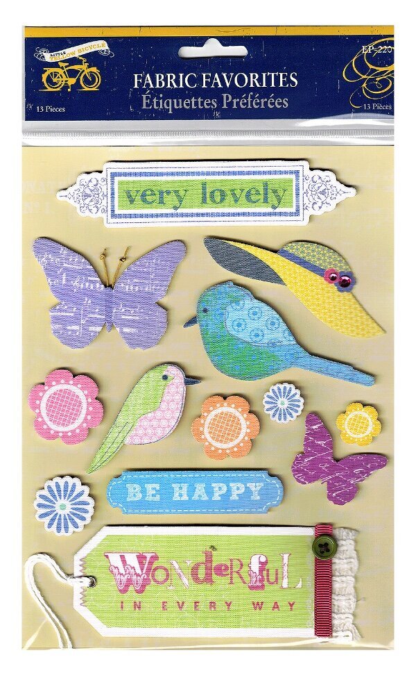 Little Yellow Bicycle, Elizabeth Park, Die-Cut Cardstock, Birds, Butterfly, Fun