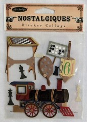 RARE Jolee’s Nostalgiques Hobby Vintage Toys Train Chess Scrapbooking Stickers
