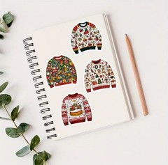 50 PACK CHRISTMAS SWEATERS 2” VINYL STICKERS BULK LOT UGLY CUTE FUNNY 50PCS