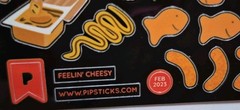 Pipstick Sticker Sheet 4×4 called «Feelin’ Cheesy» From Feb 2023