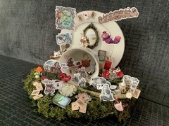 Alice in Wonderland tea cup collage will stir the imagination