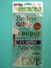 Stickopotamus/Sticko BROTHERLY LOVE Binder Sheet Phrase Cafe Scrapbook Stickers