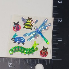 Vintage Sandylion Stickers Foil Prismatic Bugs & Insects 1 Module 2″x2″