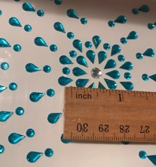 Jewel Starburst Peacock Blue Wedding Boho Face Gem Phone Case Rhinestone Sticker
