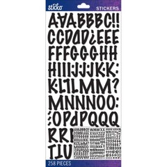 STICKO ALPHABET STICKERS – BLACK MARKER – MEDIUM – Approx 24mm – 3 SHEETS