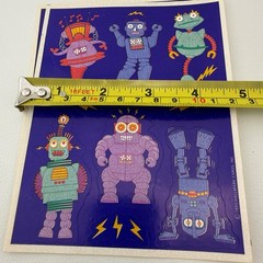 2 Vintage 1993 80’s Hallmark Cards Inc Robot Sticker Sheets 12 Total Stickers