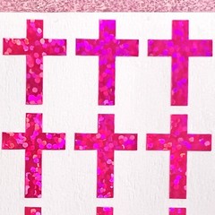 Holographic Sparkle Cross Sticker Sheet! – Any Size & Color
