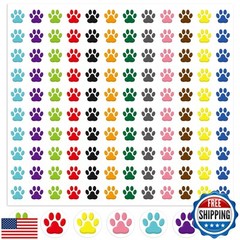 7200Pcs Paw Print Stickers, Colorful Mini Puppy Paw Stickers Classroom Teache