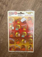 NEW Vintage Scholastic Thanksgiving Time Mostly Sealed Sticker Sheet