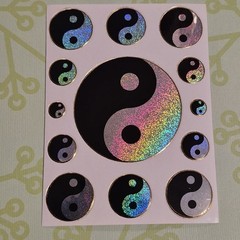 Vintage Y2K Ying And Yang Prismatic Holographic Kodak Sticker Sheet Rare NOS