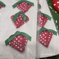 Strawberry Strawberries Themed Lot Stickers,Note Holder,pin and Ribbons.