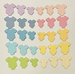 120 Pc Baby Outfit Die Cuts With Hanger 3 Sizes, 10 Colors, So Cute!