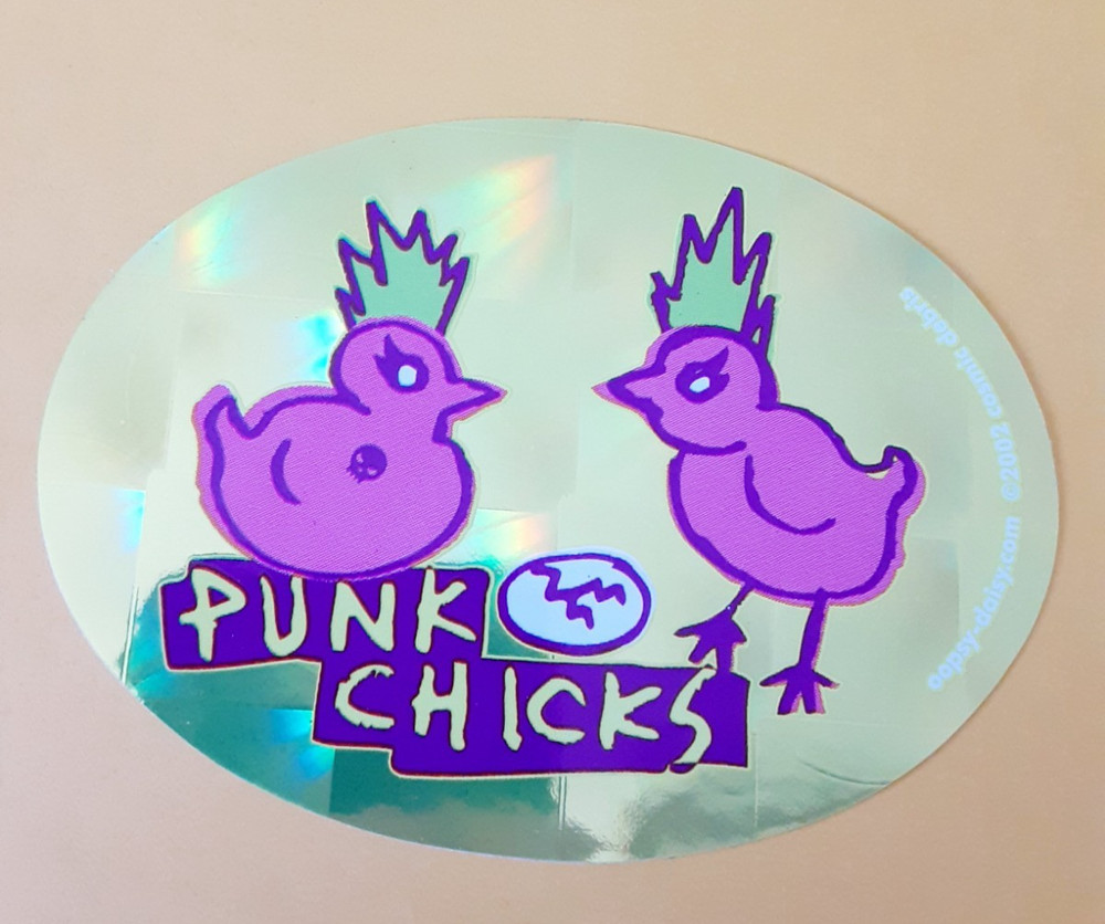 vintage Oopsy Daisy Punk Chicks hologram vending machine Sticker