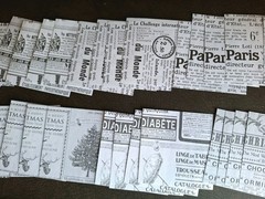 100pc Black & White Retro French Newspaper Ads 3 1/4 X 3 1/4 Scrapbook Papers