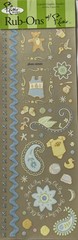BABY BOY IMAGES Rub-On(4”x 12”)Flair•Paisley•Blue•Flowers •Stitches•Card Making•