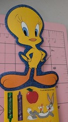 Vintage Looney Tunes Stickers Tweety Bird Bugs Sylvester Daffy Taz School Sheet
