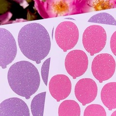 Glitter Balloon Stickers! – 0.5 to 4 inch – Choose a Size & Color
