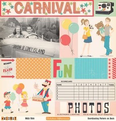 October Afternoon Midway Scrapbook Kit 1 2012 Rare Vintage Carnival Lot (76)