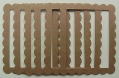 {3} *SCALLOP FRAME* Picture Frames Chipboard Die Cuts – 3 3 4/» x 4 3/4″