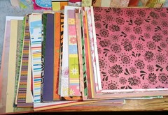 HUGE Mixed Bulk Lot sheets SCRAPBOOK PAPER Patterns CardStock Solids