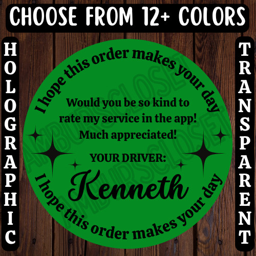 40 DOORDASH CUSTOM STICKERS 2″ LABELS InstaCart UberEats Grubhub Spark Delivery