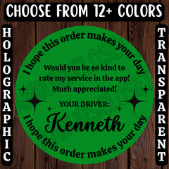 40 DOORDASH CUSTOM STICKERS 2″ LABELS InstaCart UberEats Grubhub Spark Delivery
