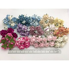 75 Special Mix 15 Colors (2″or5cm) Paper Flower Wedding Scrapbook (R40-75all/B2)