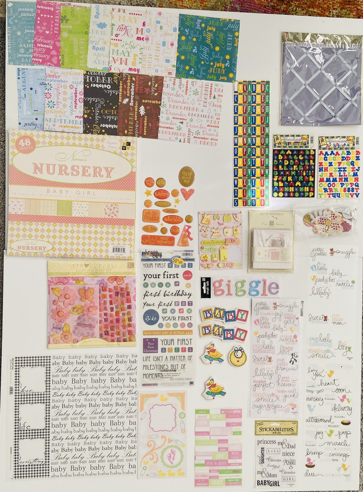 Lot of Misc Baby Theme Boy & Girl Scrapbooking Paper Stickers Die Cut NEW & Open