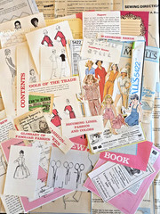 Vintage Sewing Ephemera Junk Journal Kit Pattern Papers Lace Notions Craft Lot