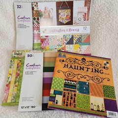 12×12 Sheets Craft Scrapbook Paper Card Stock 214 Sheets Lot Of 5 Books NEW