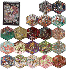 Miniature Scene 20 Sets DIY 3D Stickers Horror Adventure Theme for Mini House