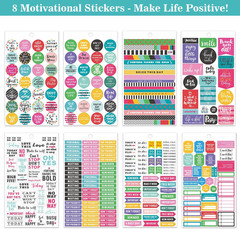 Planner Stickers – 28 Sheets, Journal Stickers for Monthly, Weekly and Daily, 13