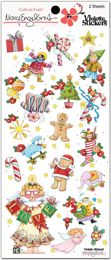 Mary Engelbreit Stickers 2 Sheets Whimsical Mary’s Christmas Love Candy Toys