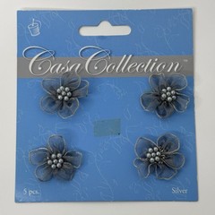 Casa Collection Small White Roses Appliqué Embellishments Pink Purple Blue