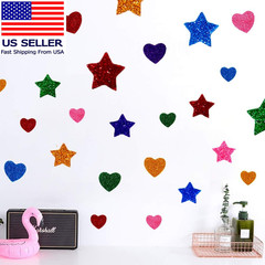 260 Pieces Colorful Glitter Foam Stickers Self Adhesive Stars Mini Heart Shapes