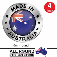 Made In Australia with Aussie Flag Bumper Sticker 40mm Decal , cars , motorhome,