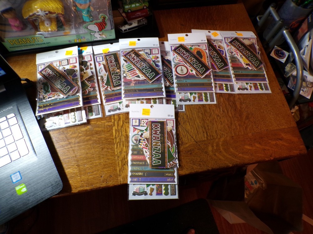 RECOLLECTIONS DIE-CUT STICKERS KWANZAA HOLIDAY LOT OF [9] 69 PC LOWEST NEW FR SH