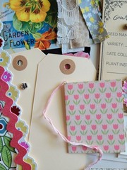 Vibrant Cottagecore Junk Journal Pack 50pc Garden Floral Paper Ribbon Tags