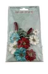 5 Pkg Lot Prima Marketing Paper Fabric Flower Embellishments Scrapbooking Crafts