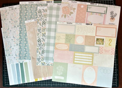 Crate Paper GINGHAM GARDEN 8 Sheet Stickers, 12×12 Paper, 6×8 Paper PARTIALS