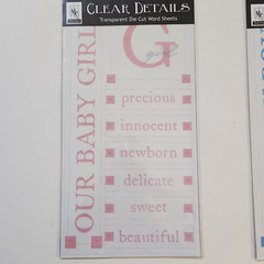 NEW Lot 2 Magic Scraps Clear Details BABY BOY GIRL Transparent Die Word Sheets-G