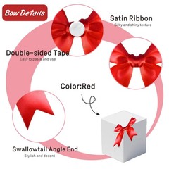 3.3″ Gift Wrap Bows, 60pcs Versatile Bulk Satin Ribbon Bows(Red Pink Purple) …
