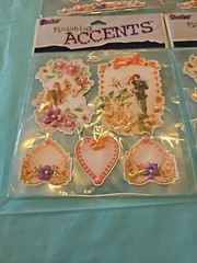 Darice Finishing Accents Stickers 3-D Glitter Wedding Floral 2003