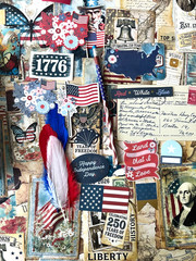 250pcs AMERICA 250 USA JUNK JOURNAL-SCRAPBOOK KIT W/JOURNAL – AUTHENTIC EPHEMERA