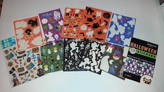 Lot Vintage Hallmark AGC Halloween Stickers Hologram Flocked Google Eyes 80s 90s